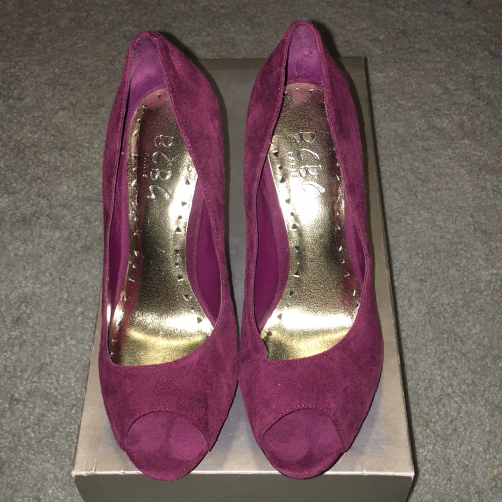 BCBG Open-Toe Platform Heels